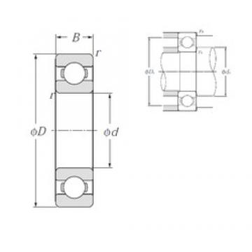 15 mm x 28 mm x 7 mm  NTN 6902 Rolamentos de esferas profundas