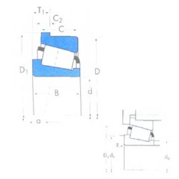 30,162 mm x 62 mm x 16,566 mm  Timken 17119/17244B Rolamentos de rolos gravados