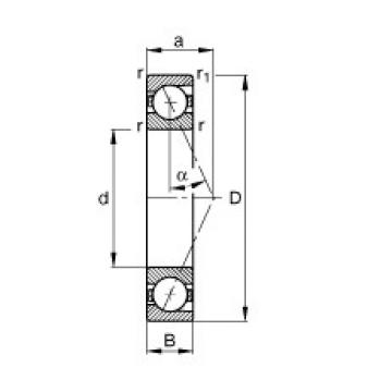 105 mm x 145 mm x 20 mm  FAG B71921-E-T-P4S Rolamentos de esferas de contacto angular