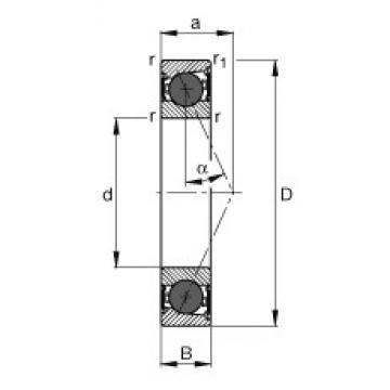 10 mm x 26 mm x 8 mm  FAG HCB7000-E-2RSD-T-P4S Rolamentos de esferas de contacto angular