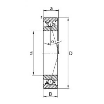 110 mm x 170 mm x 28 mm  FAG HS7022-C-T-P4S Rolamentos de esferas de contacto angular