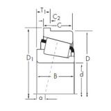 50,8 mm x 77,788 mm x 12,7 mm  Timken LL205449/LL205410-B Rolamentos de rolos gravados