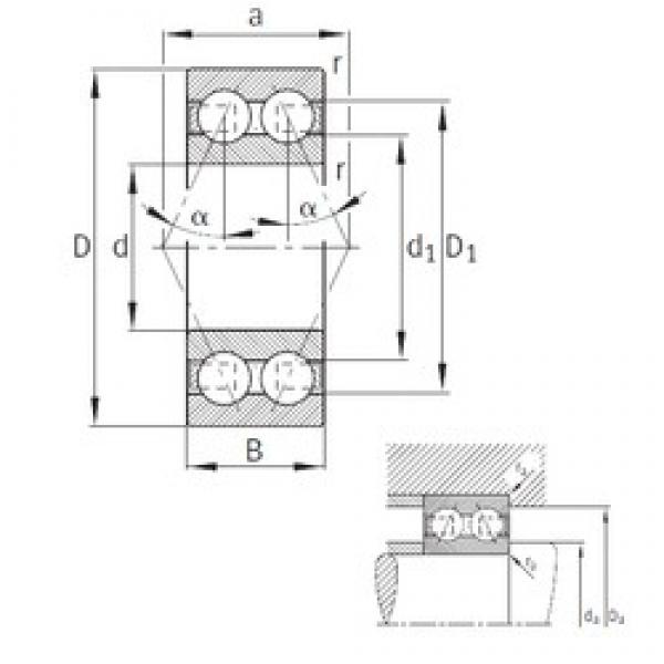 15 mm x 35 mm x 15,9 mm  FAG 3202-B-TVH Rolamentos de esferas de contacto angular #1 image