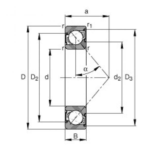 40 mm x 90 mm x 23 mm  FAG 7308-B-2RS-TVP Rolamentos de esferas de contacto angular #1 image