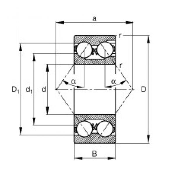 95 mm x 200 mm x 77,8 mm  FAG 3319-M Rolamentos de esferas de contacto angular #1 image