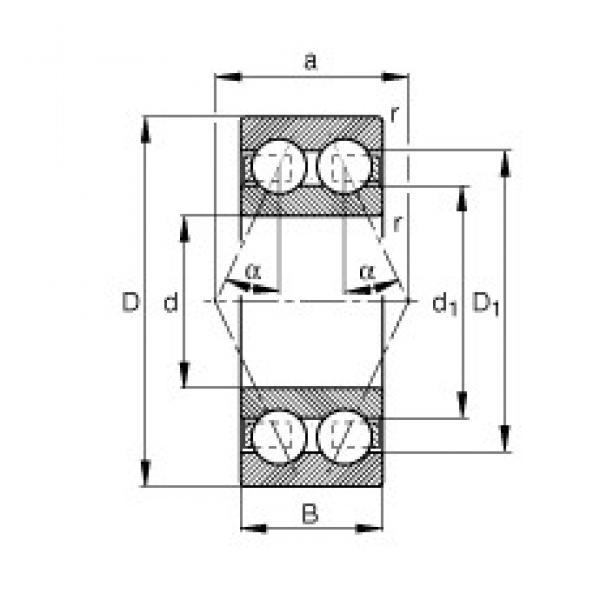 20 mm x 52 mm x 22,2 mm  FAG 3304-BD-TVH Rolamentos de esferas de contacto angular #1 image