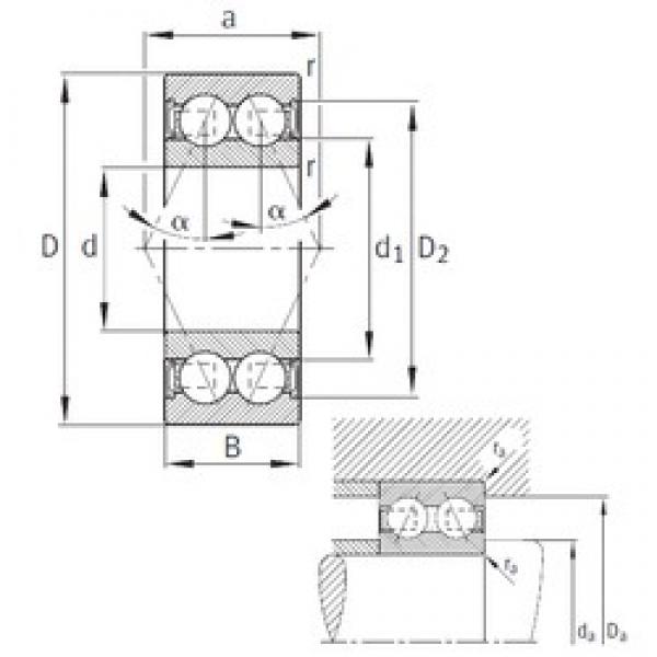 40 mm x 80 mm x 30,2 mm  FAG 3208-B-2RSR-TVH Rolamentos de esferas de contacto angular #1 image