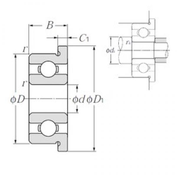 2,5 mm x 6 mm x 1,8 mm  NTN FL68/2,5 Rolamentos de esferas profundas #1 image